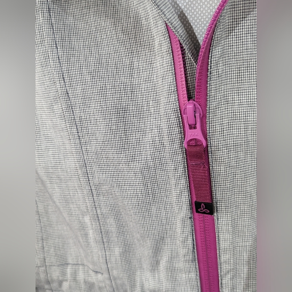 PrAna Hooded Rain Shell Gray with Pink Zipper size M - Picture 4 of 6